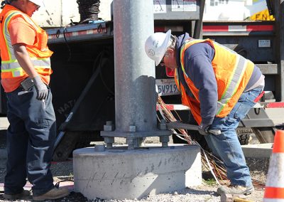 InstallationOf Traffic signal Pole