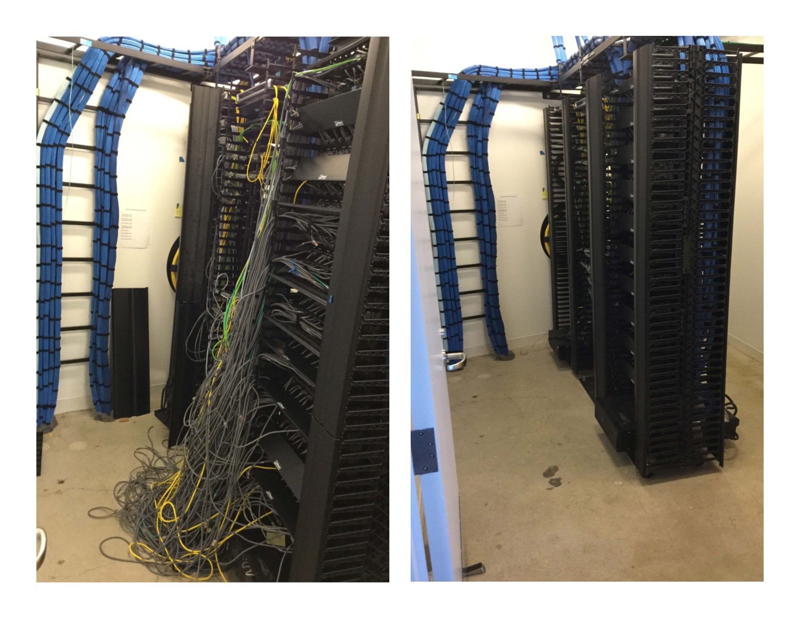 Telcom Rack Cleanup Before And After