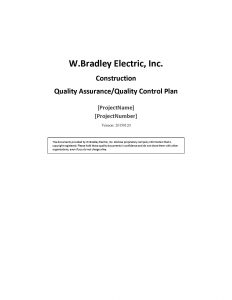 Quality Control/Assurance Manual