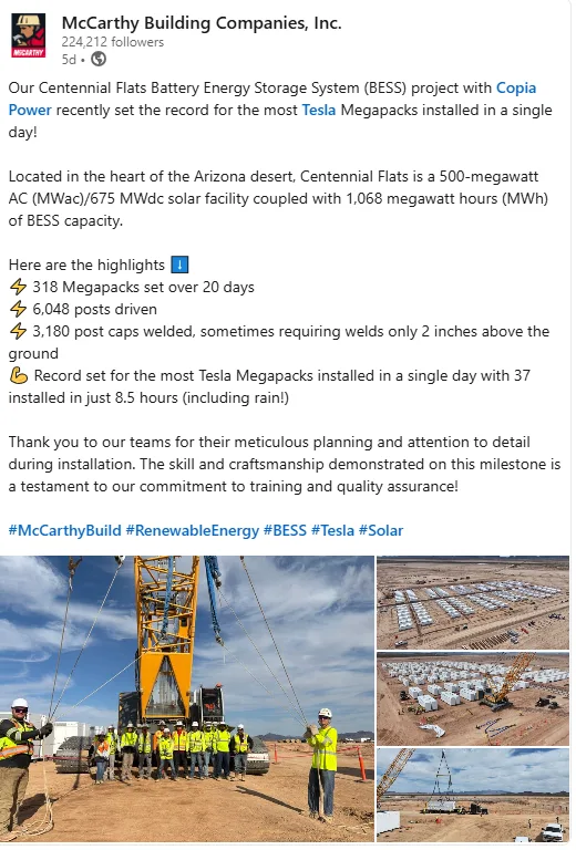 McCarthy LinkedIn Post